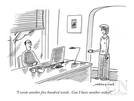 Order a 12 x 9 inch print at http://www.condenaststore.com/-sp/I-wrote-another-five-hundred-words-Can-I-have-another-cookie-New-Yorker-Cartoon-Prints_i8544652_.htm