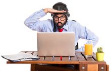 40283344 - businessman in his office with pilot hat